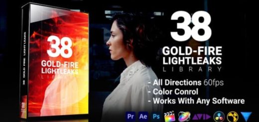 Videohive – 3D Light Leaks – Gold Fire – 56941543