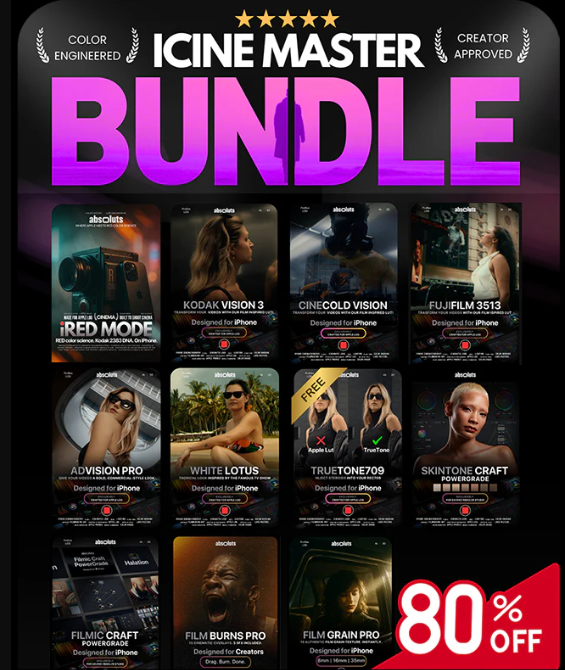 iCine Master Bundle + iRED Mode – LUT pack for iPhone