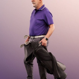 Standing Best Ager Man With Golfbag low-poly 3d model