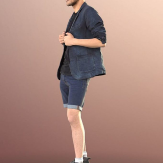 Teenager Hipster Boy Standing low-poly 3d model