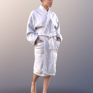 Woman With Bathrobe Walking 3D model