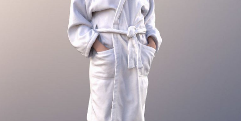 Woman With Bathrobe Walking 3D model