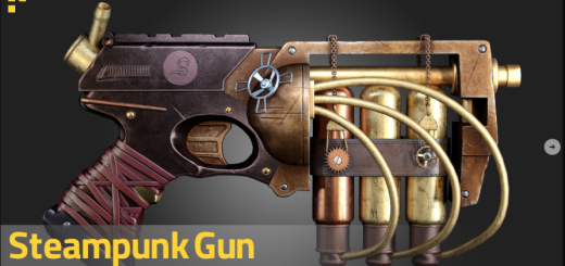 Artstation – Steampunk Gun Tutorial – Tutorial Full Process(With Subtitle) + Free Game Asset